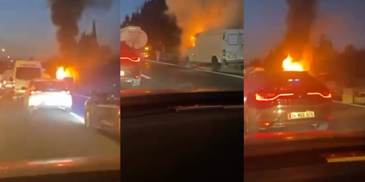 Beşiktaş’ta panelvan alev alev yandı!